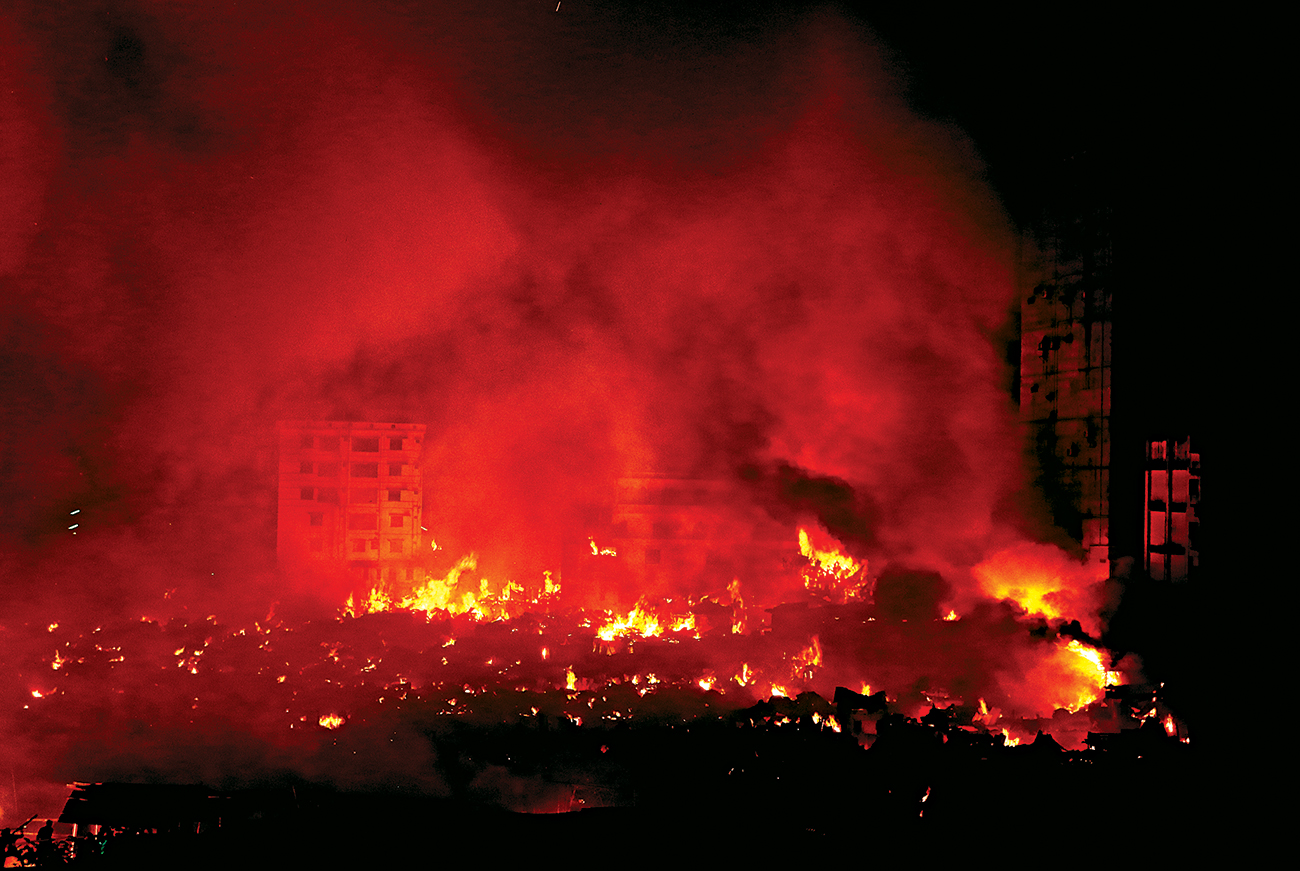 Faulty gas pipes fed the blaze