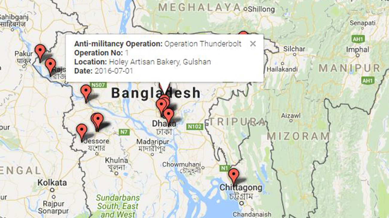 Interactive map: Gulshan militant attack and its aftermath