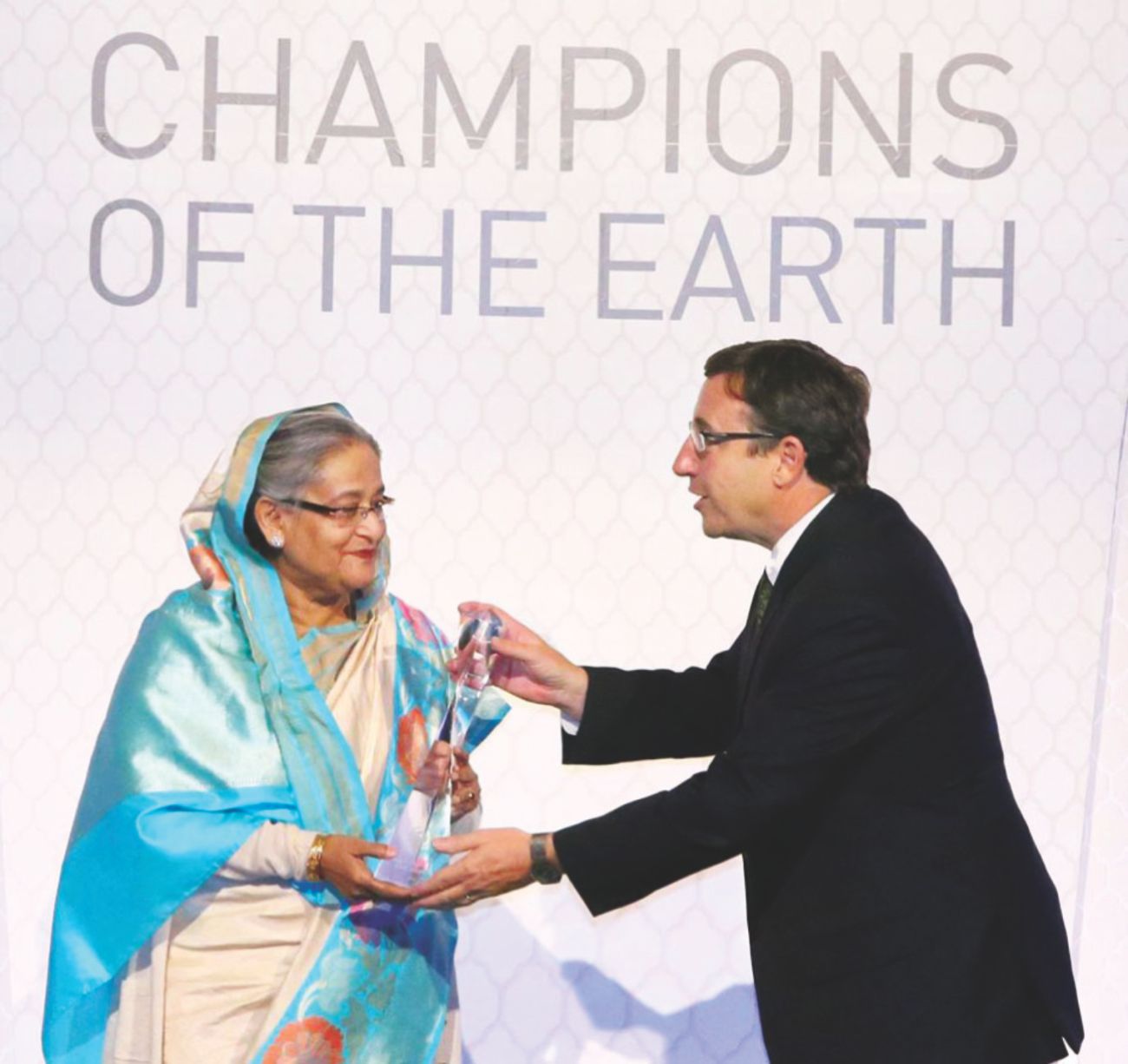 Prime Minister Sheikh Hasina received UN – Champions of the Earth.jpg
