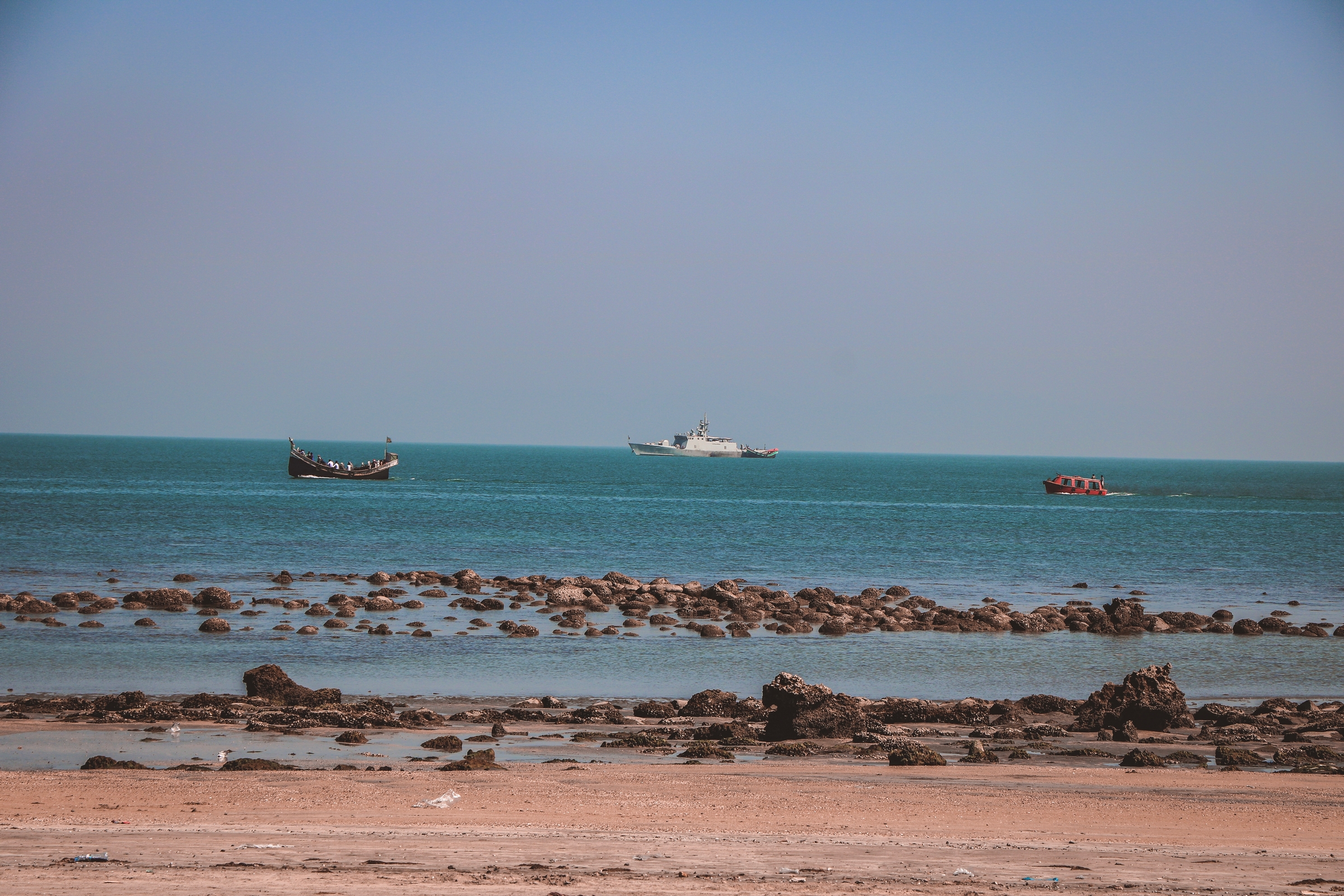 Saint Martin beach view ship