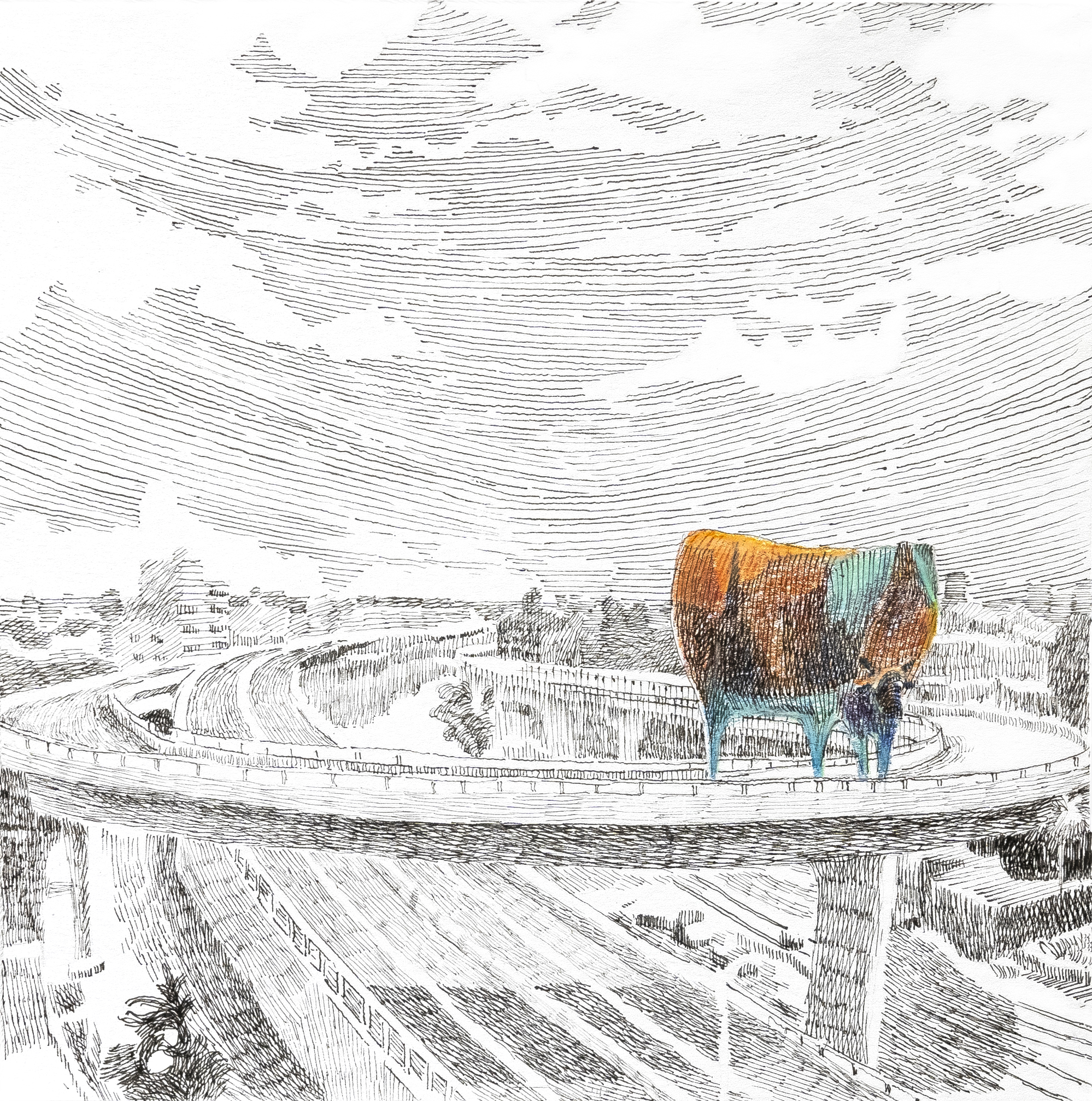 massive_cow_2_rakibul_anwar_ink_colour_pencil_on_paper_12.7x12.7_cm_2022.jpg