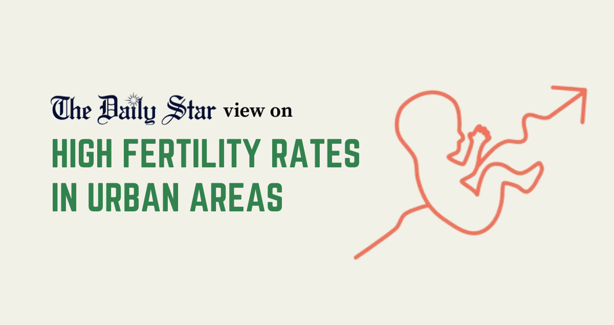 Higher fertility rate in urban areas concerning