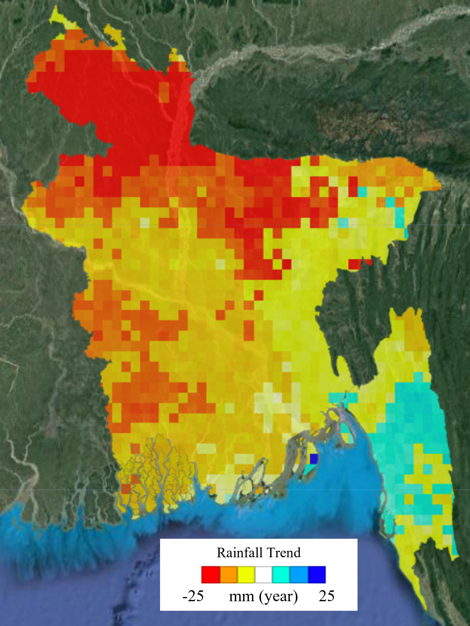 Bangladesh precipitation trend