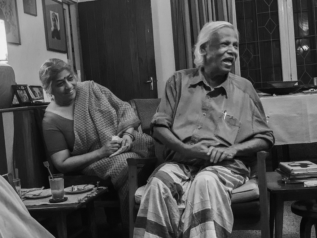 Shireen Huq and Zafrullah Chowdhury in their home in Dhanmondi.