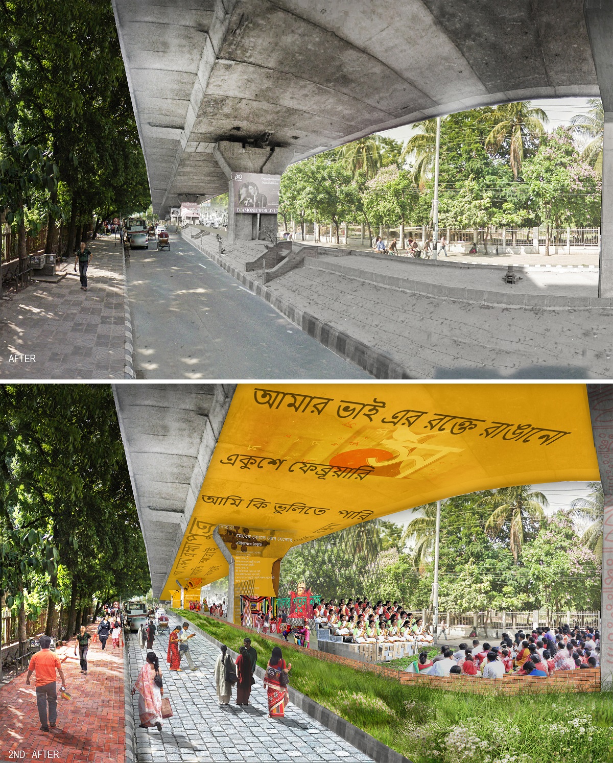 Using space under flyovers