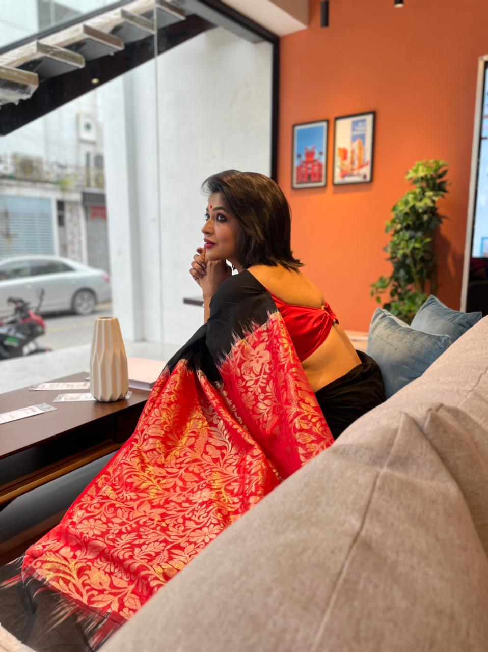 Azmeri Haque Badhan in sari blouses