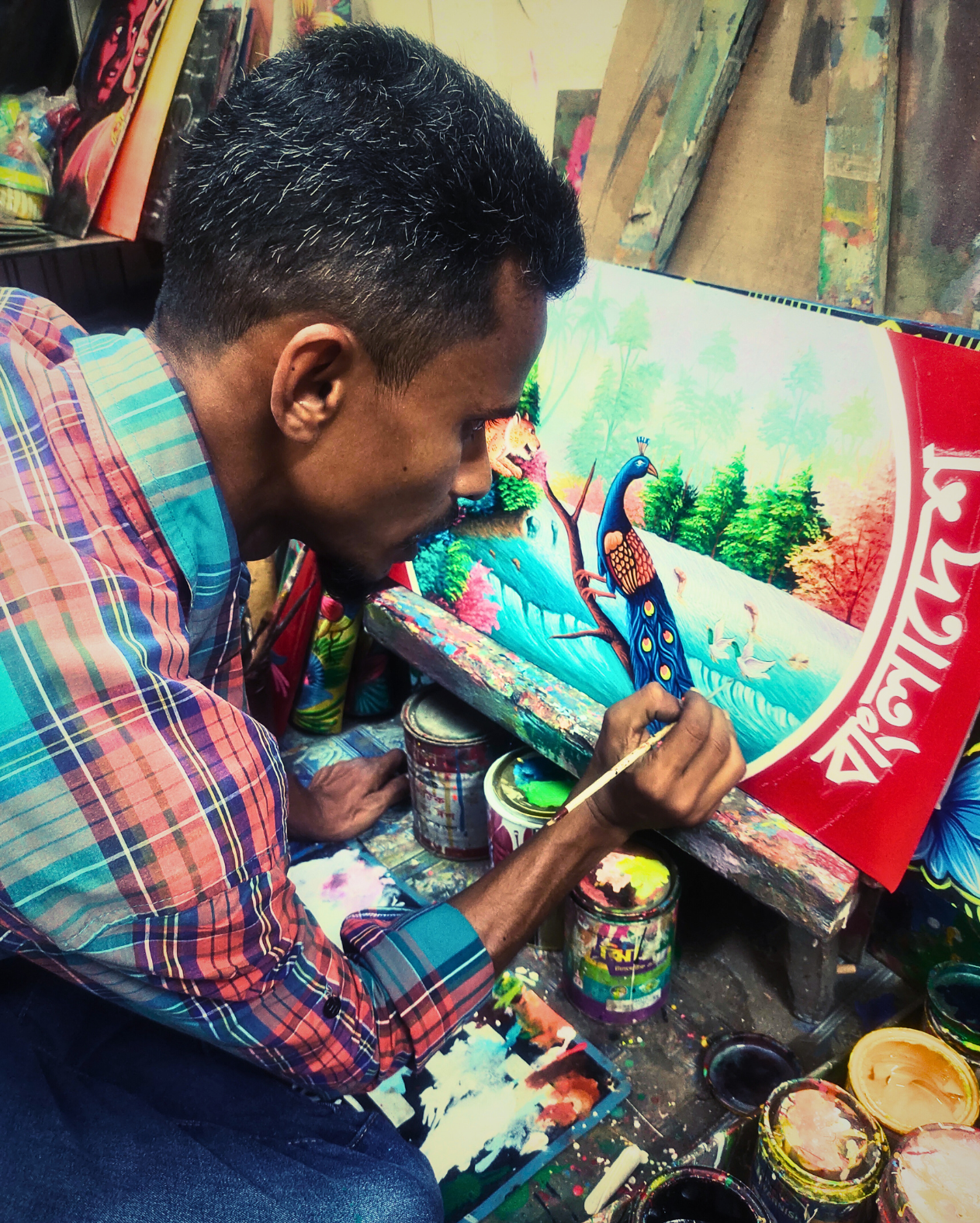 rickshaw painting in Dhaka