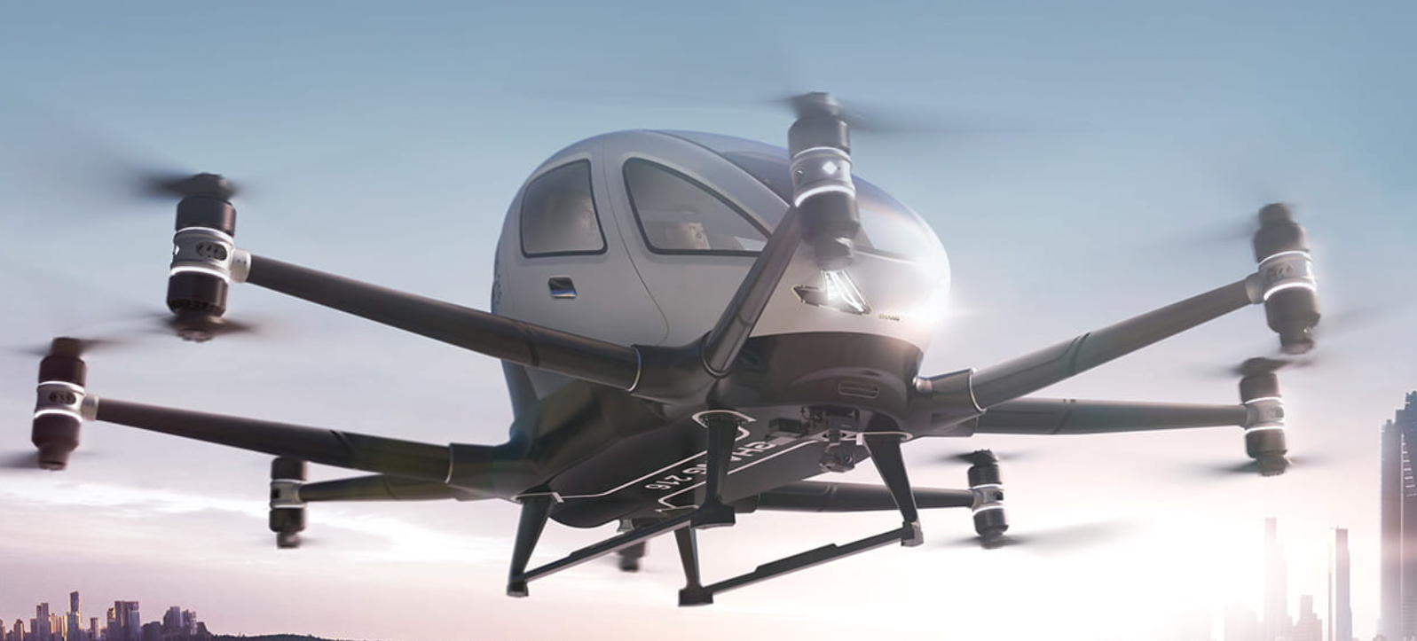 Flying taxi view