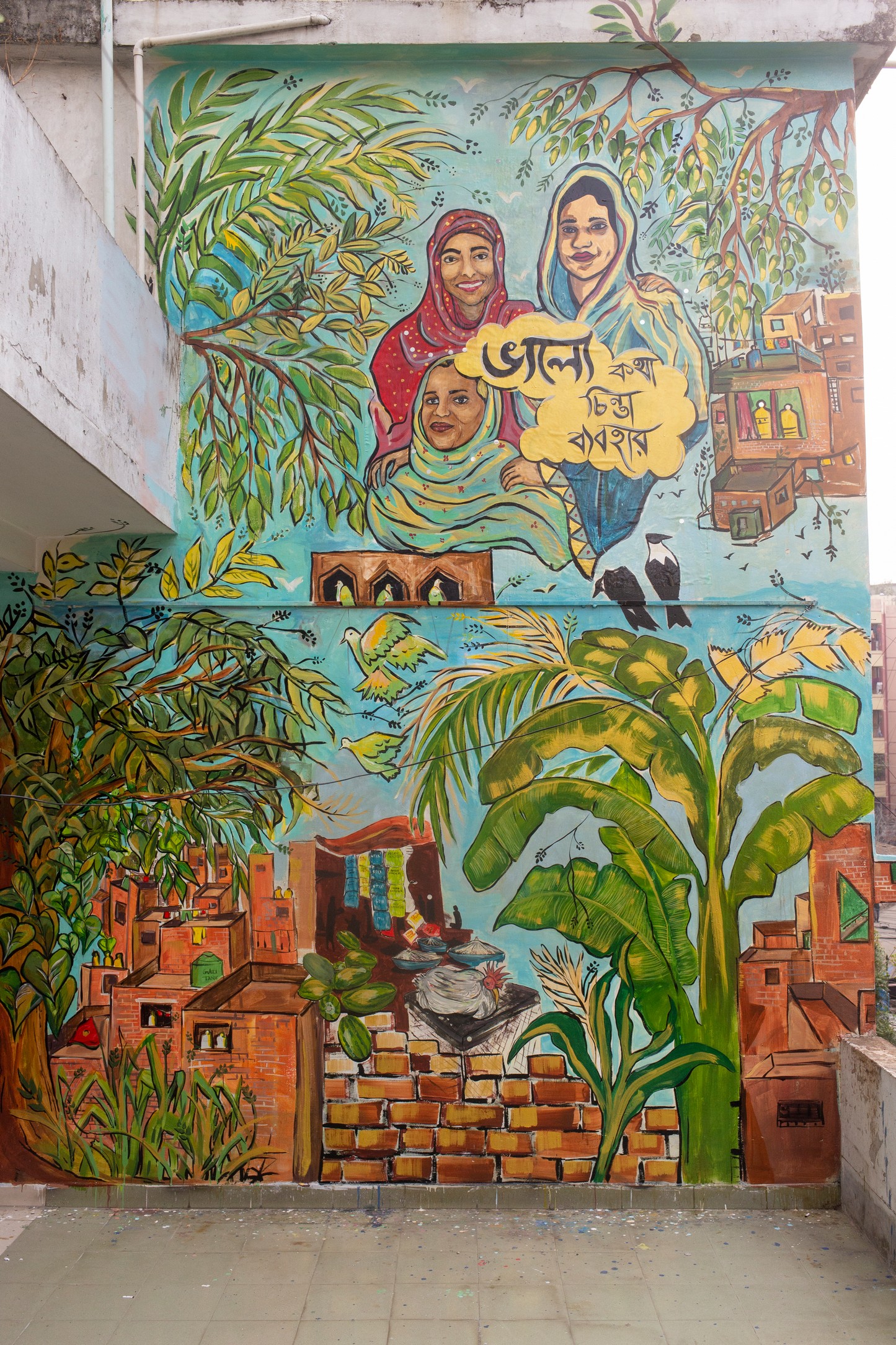 Bangladeshi female artists celebrate everyday heroines with inspiring mural 