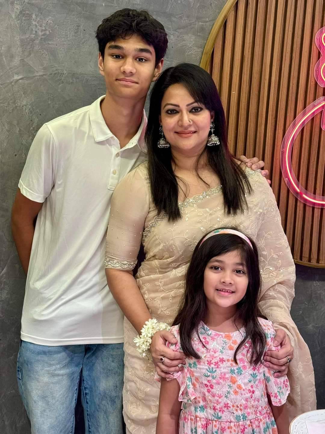 Richi with son and daughter