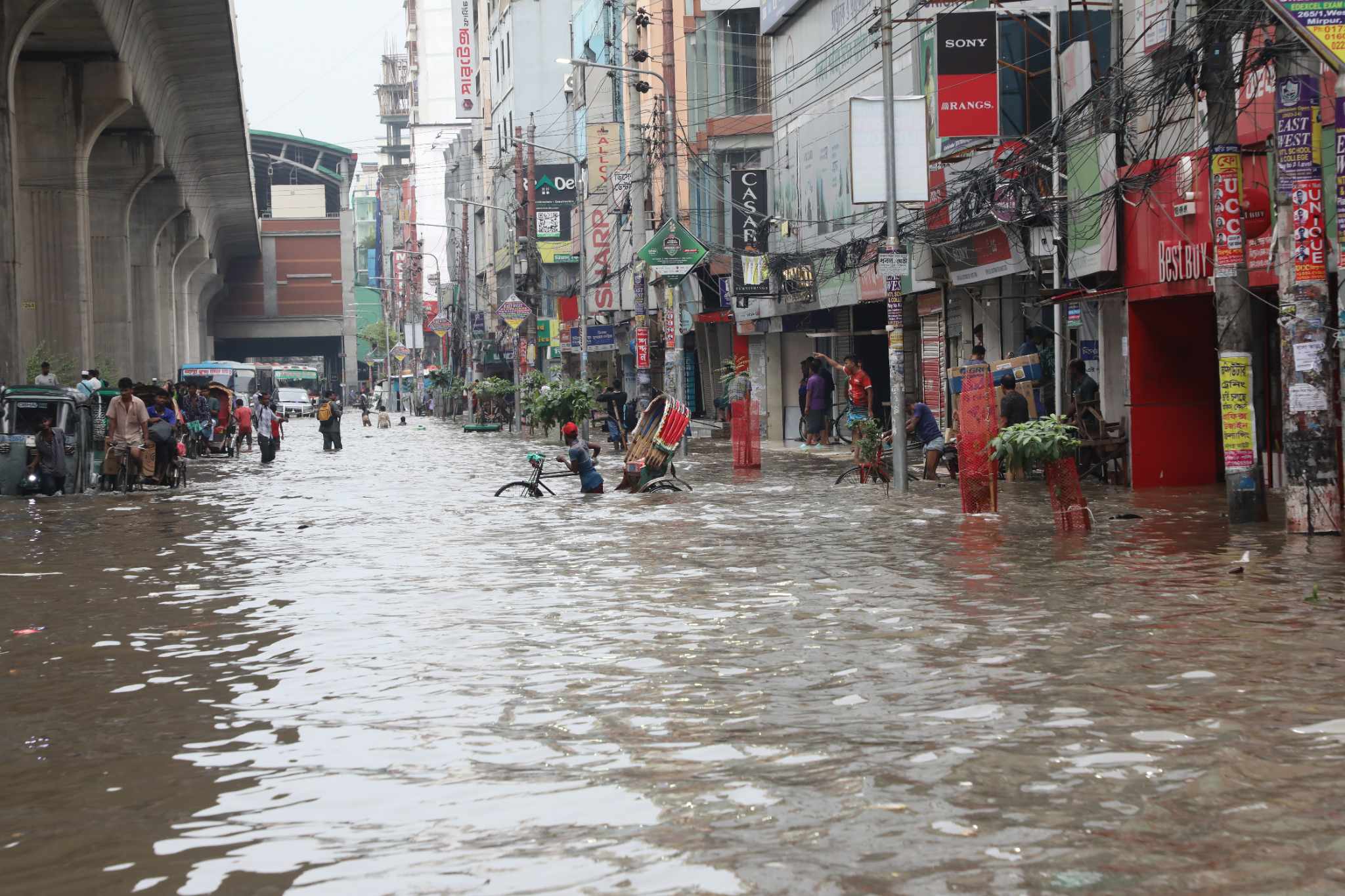 Dhaka waterlogging after early morning rain
