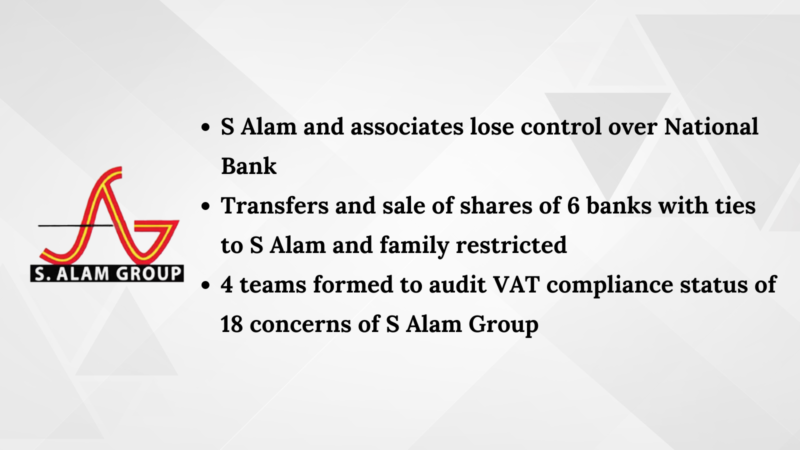 State agencies go tough on  S Alam Group