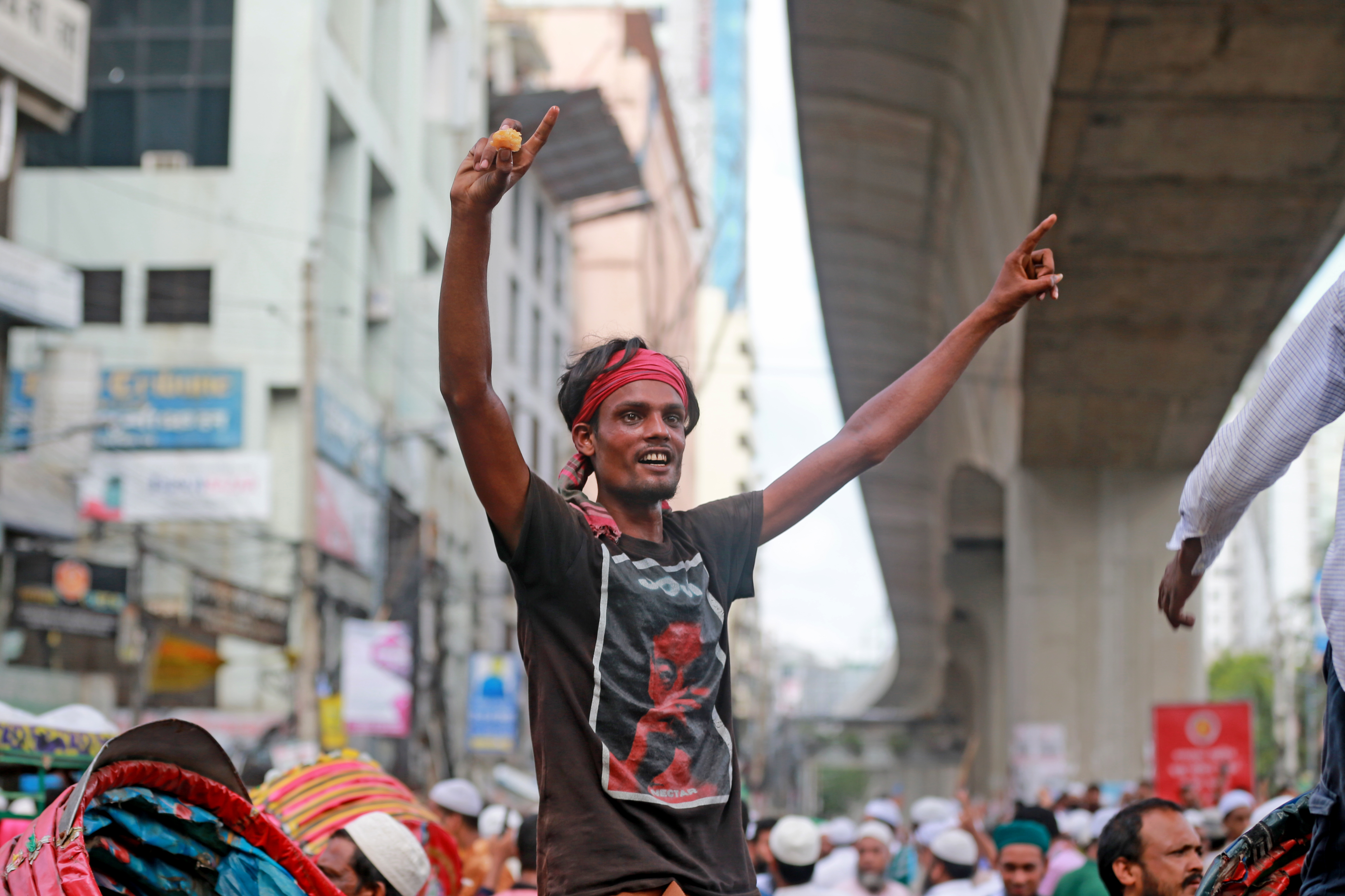 Resilience of rickshaw-pullers during student protests 