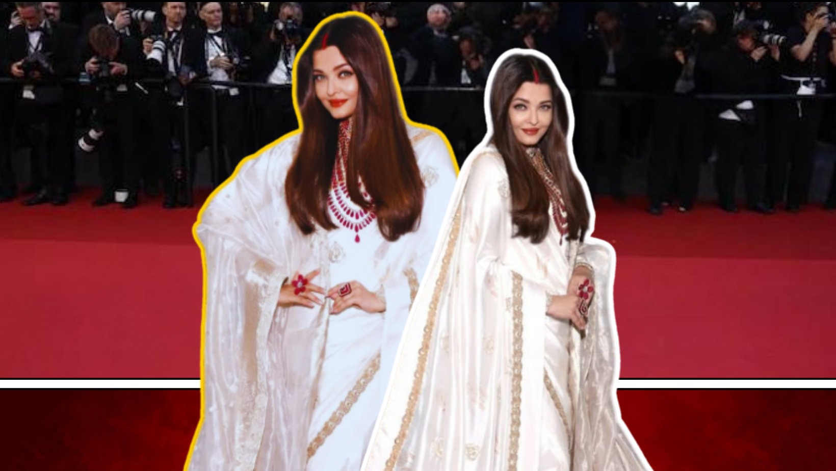 Aishwarya Rai stuns in ivory banarasi and rubies at Cannes 2025