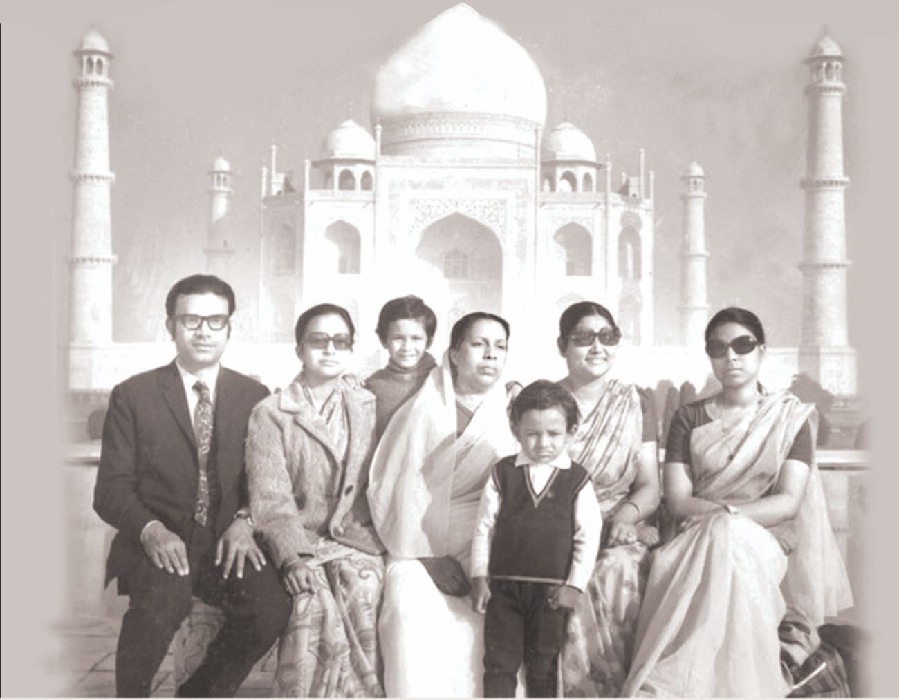 Anwara Bahar Choudhury with family