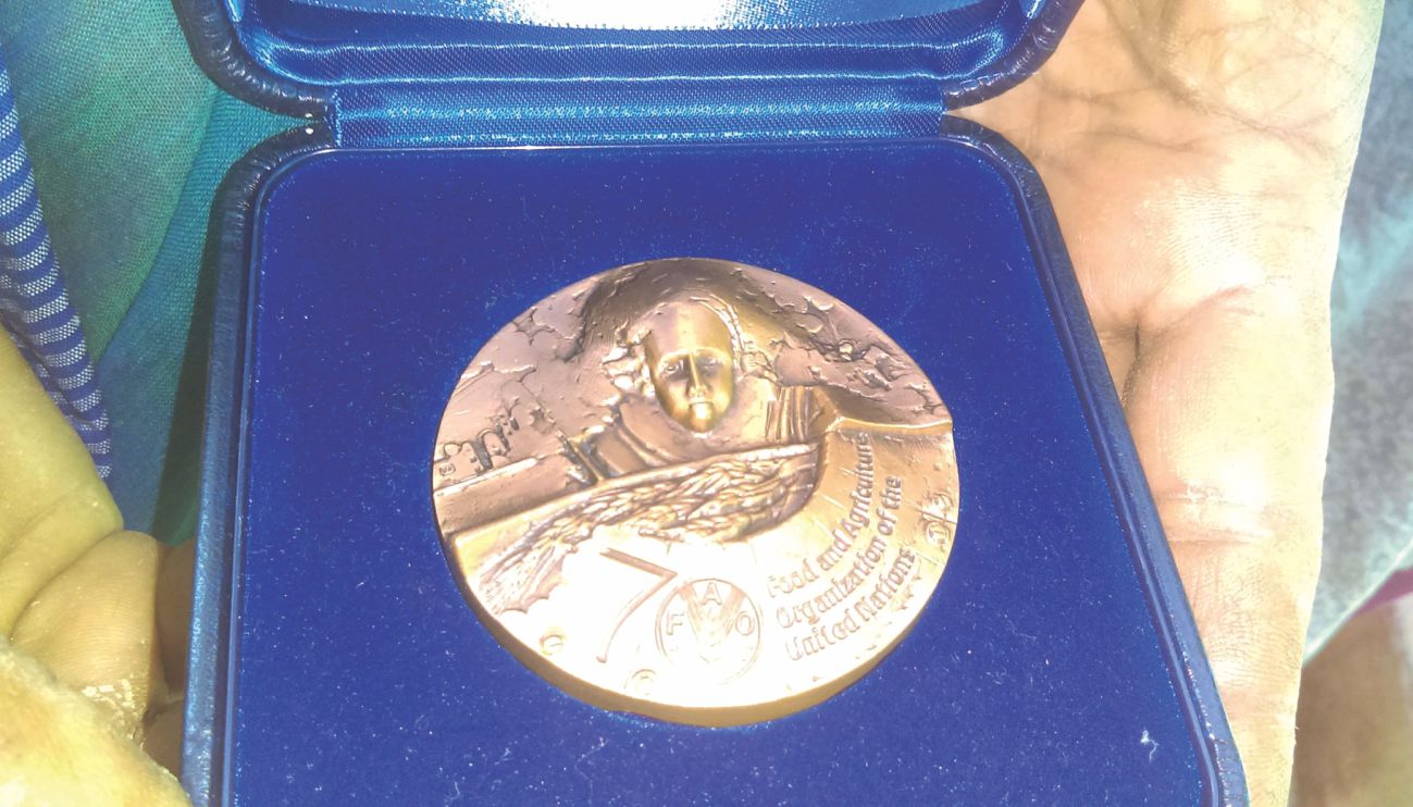 A medal awarded by the Food and Agriculture Organisation of the UN