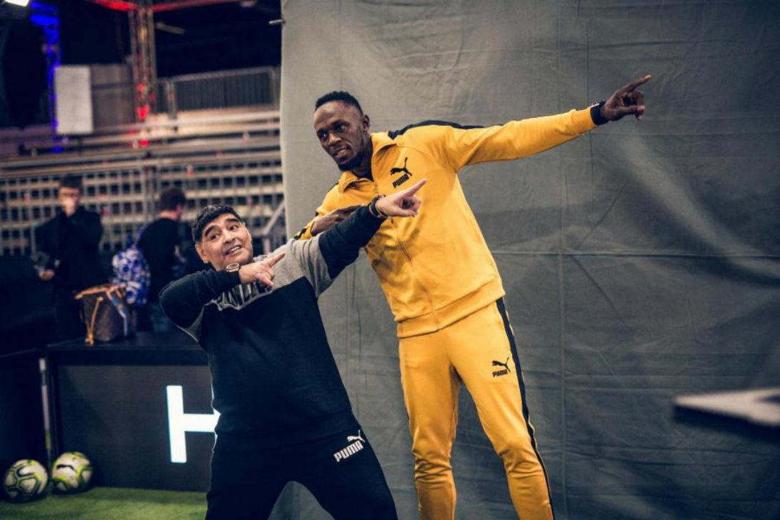Usain Bolt and Diego Maradona
