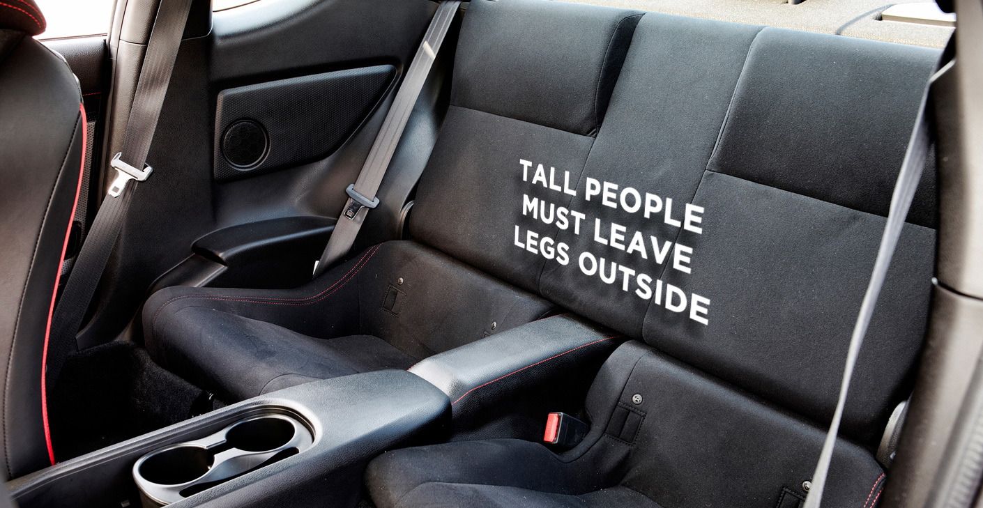 GT86 rear seating