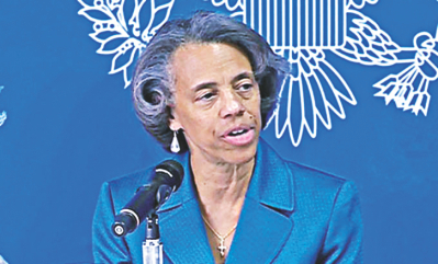 Outgoing US Ambassador Marcia Bernicat