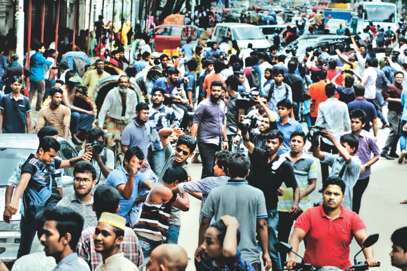 quota reform protesters in Bangladesh