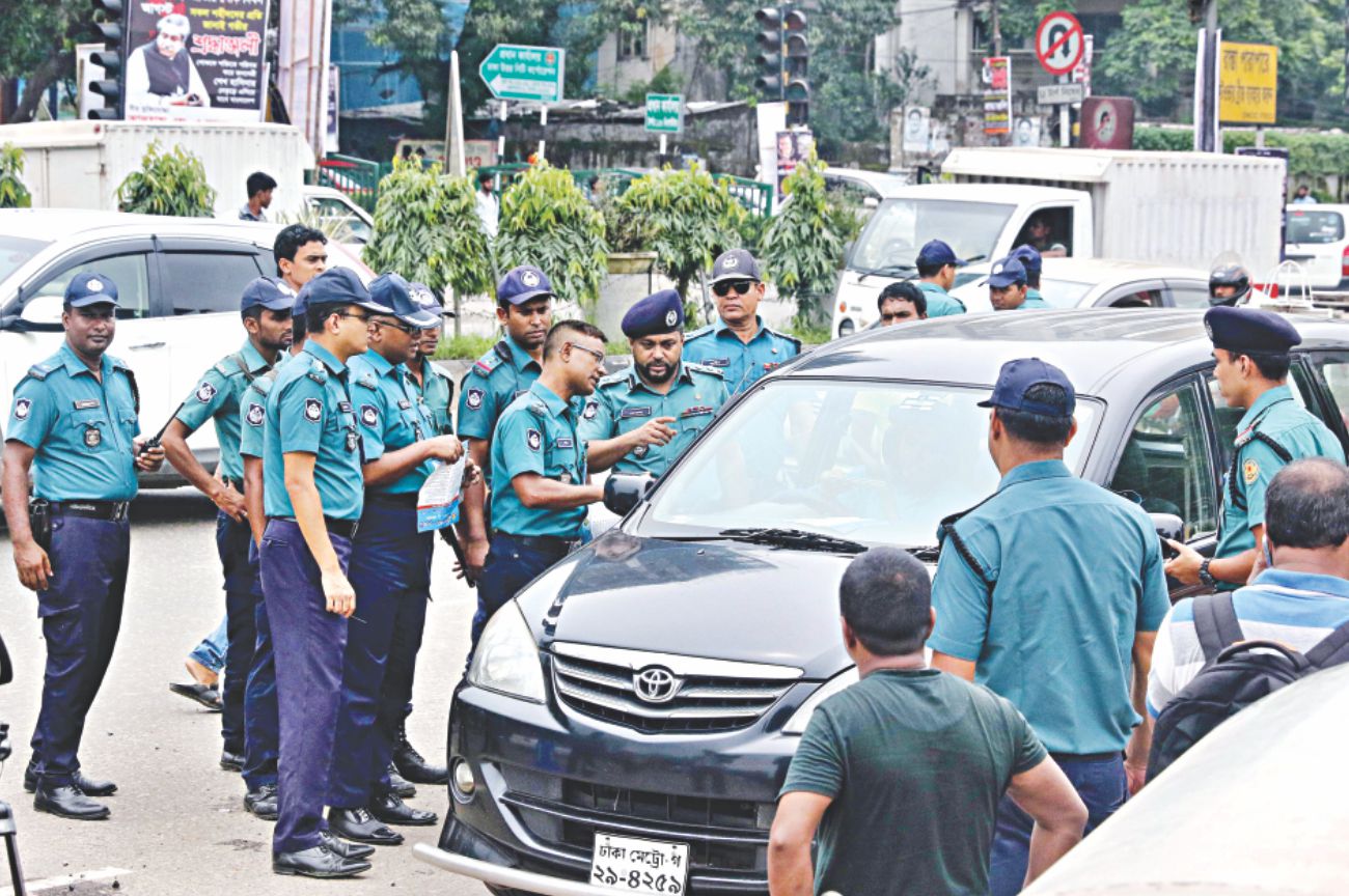traffic police checking licences