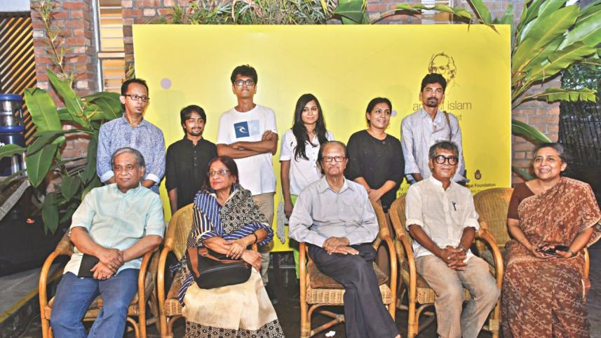 Artists with organisers at the award ceremony.