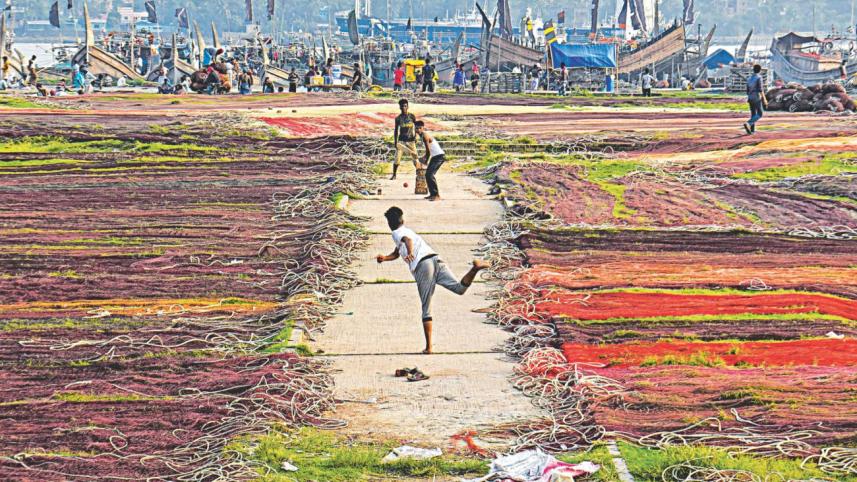 Fishing nets at Fisheryghat area