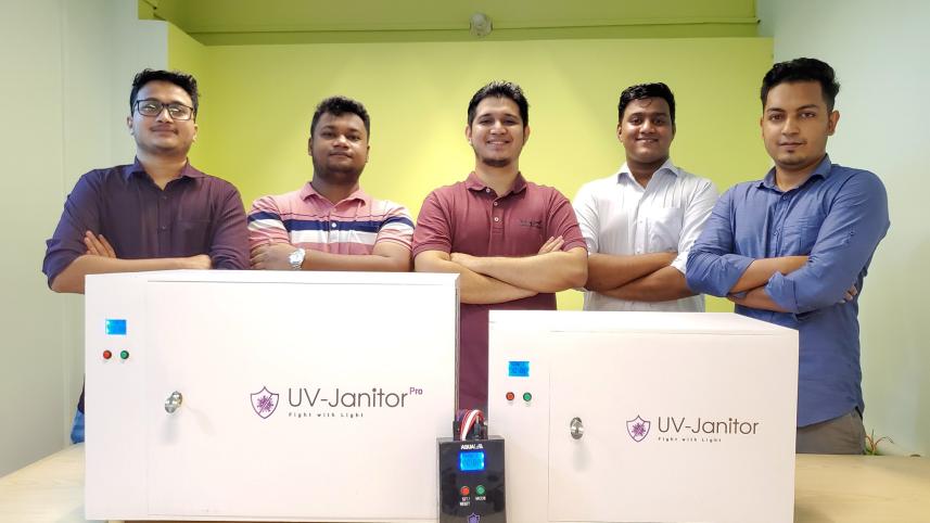 (From left) Sazzatuz Zumma Ismam, Fahim Shahriar Sakib, Mohsinul Bari Shakir, Syed Mohammad Kamruzzaman and Tanvir Ahmed. .JPG