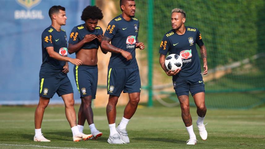 Brazil stars Philippe Coutinho-Willian-Paulinho-Neymar,