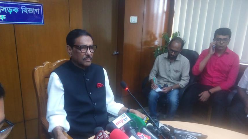 Minister Obaidul Quader briefing the reporters 