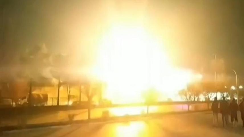 OP 1 BODY Fire at oil refinery in Iran - AFP