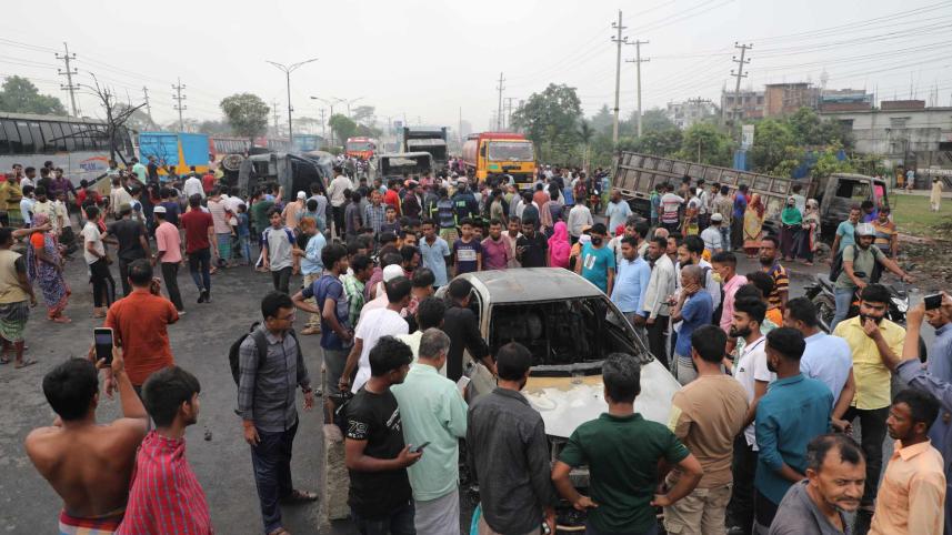 Traffic was disrupted following the accident. 