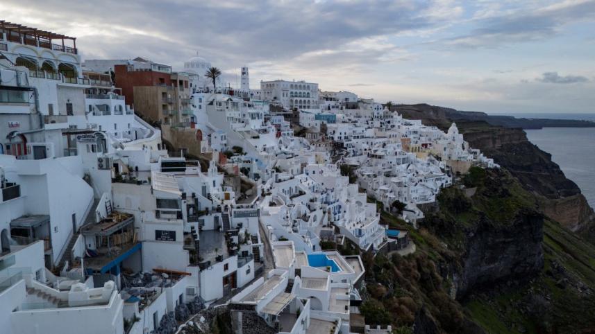 Greek island Santorini affected by earthquakes Greek island Santorini affected by earthquakes