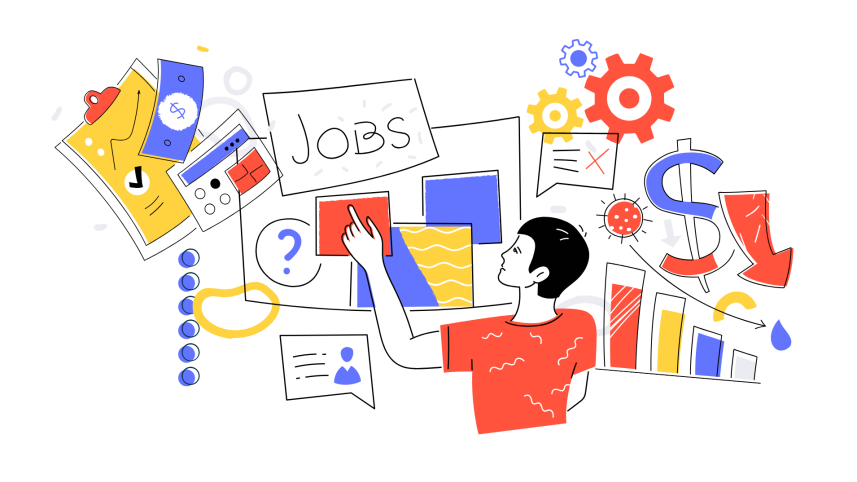 Graphical representation of navigating the job market without connections Graphical representation of navigating the job market without connections