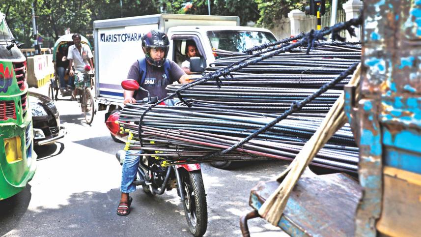 iron rods jutting out