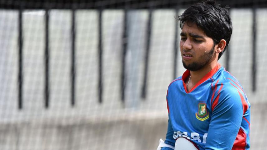 Mominul Haque attends a practice session 