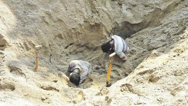 Illegal stone extraction in Sylhet
