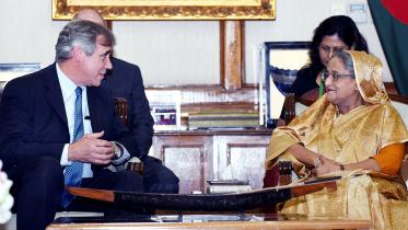 Visiting US Senators Jeff Merkley and Prime Minister Sheikh Hasina