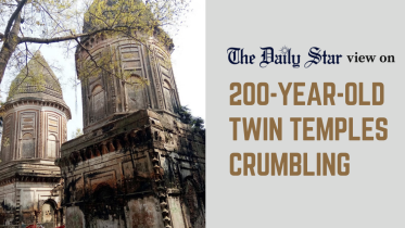 200-year-old twin temples crumbling in mymensingh
