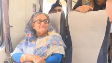 Prime Minister Sheikh Hasina today took the first train ride on Cox's Bazar-Chattogram route after inaugurating the railway line.