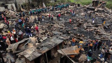 Karwan Bazar slum fire