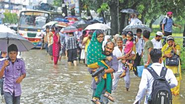 waterlogging in Dhaka