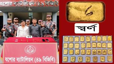 BGB seizes Tk 8 crore worth of gold arrests 3 in Jashore.jpg