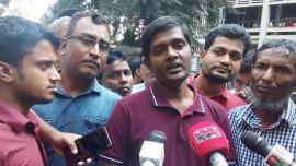 DB assistant commissioner Rabiul Karim's brother talking to reporters