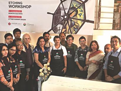 Printmaking workshop and exhibition by Cosmos