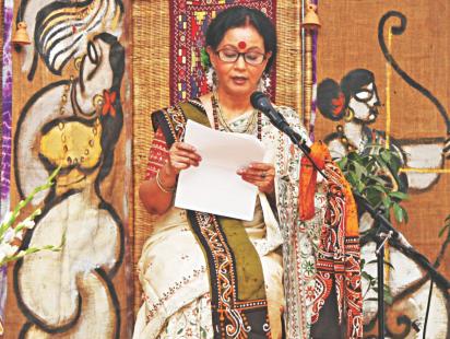 Sharmila Banerjee speaks at the event